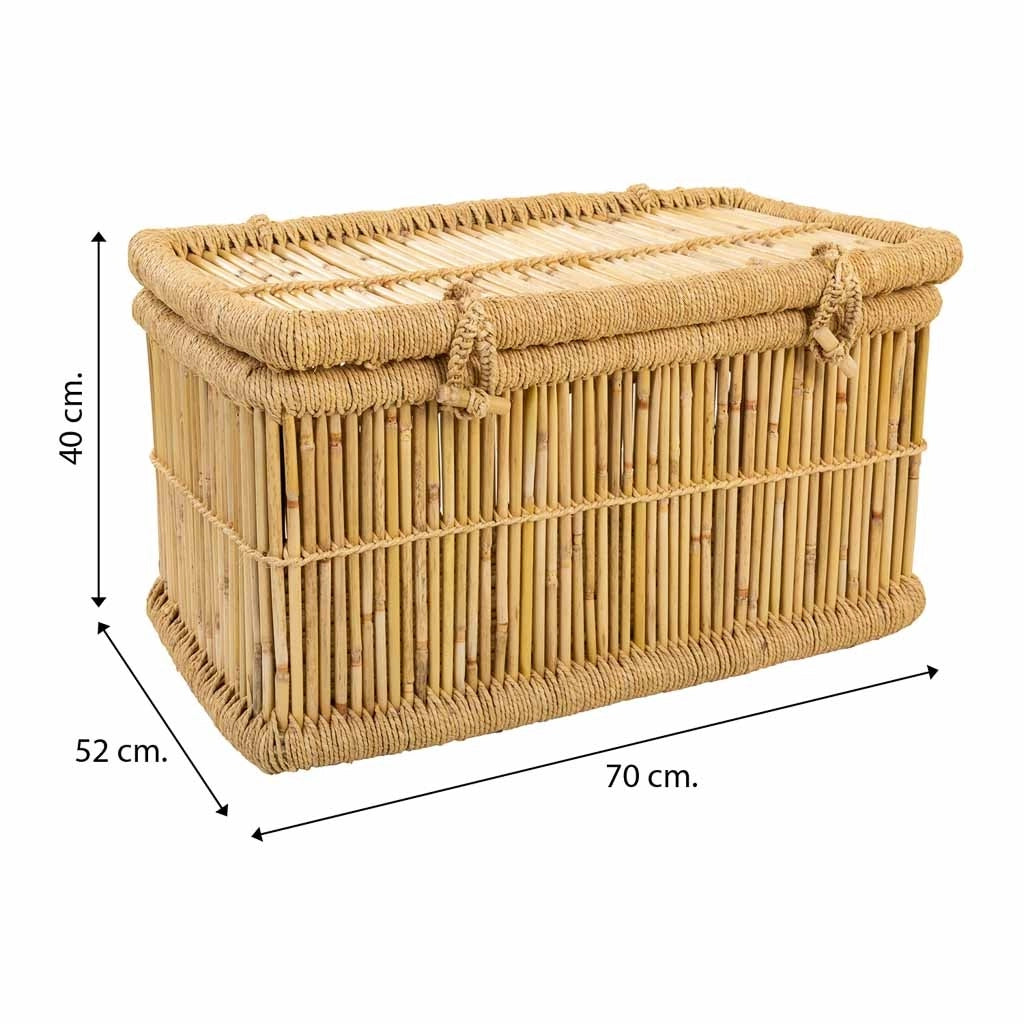 Set di 2 cesti portabiancheria in bambù 75x52x40