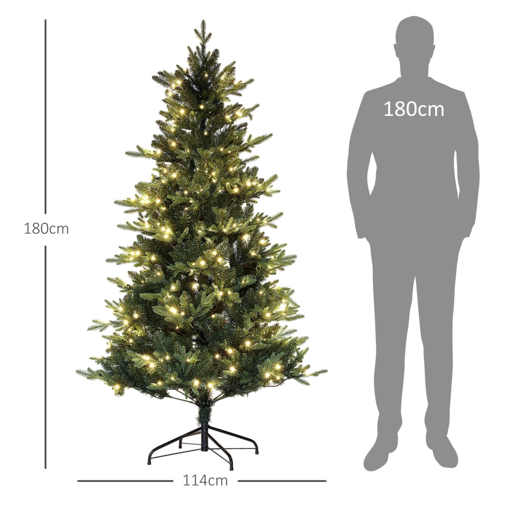 Albero di Natale Artificiale 180 cm con Luci LED ¨C zephmum ¨C Verde