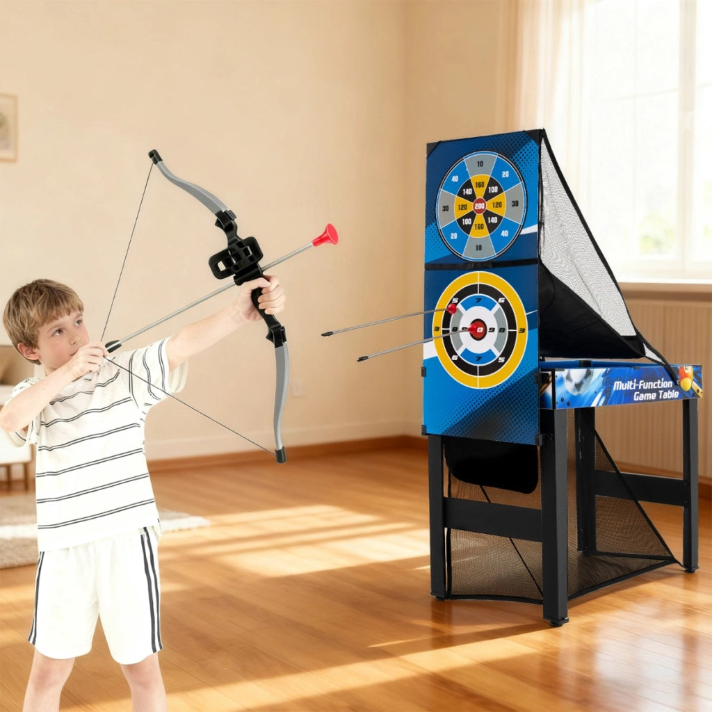 Tavolo da gioco 10-in-1 set tavolo multi giochi con biliardo tiro con i'arco, Tavolo da gioco con borsa porta accessori per casa