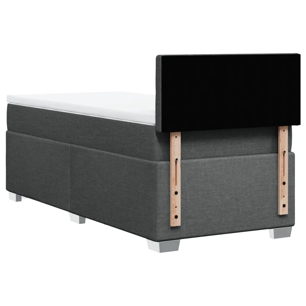 Giroletto a Molle con Materasso-Struttura Letto Grigio Scuro 80x200 cm Tessuto 300395
