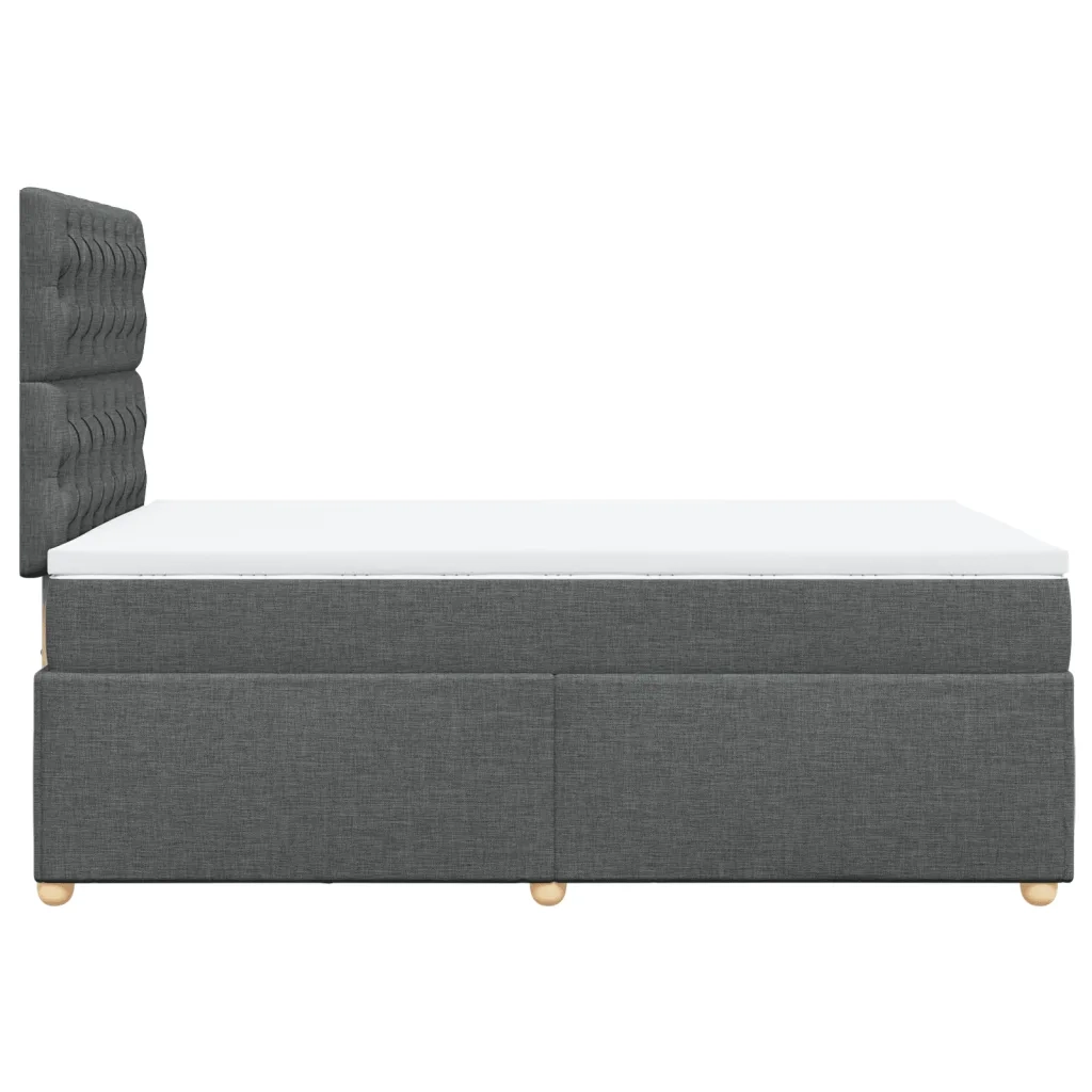 Giroletto a Molle con Materasso Grigio Scuro 120x190cm Tessuto