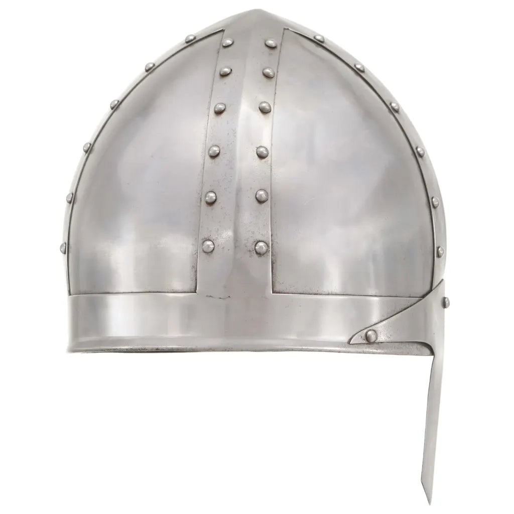 Elmo da Cavaliere Medievale Antico LARP in Acciaio Argento CFW9368738