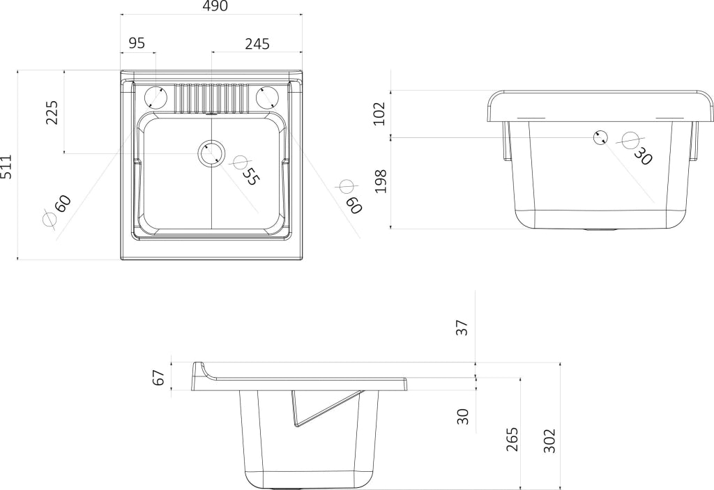 Mobile Lavatoio in PVC 50x50x85 cm con Serranda Forlani Esterni Roc Bianco