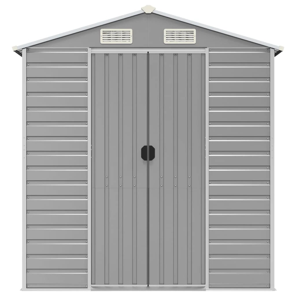 Casetta da giardino cabina ripostiglio capanno da esterno capanno per attrezzi robusta colore chiaro 191 x 130 x 198 cm acciaio zincato grigio 02_0022241