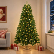 Albero di Natale artificiale 120 cm 150 LED Bianco caldo PVC 3461395