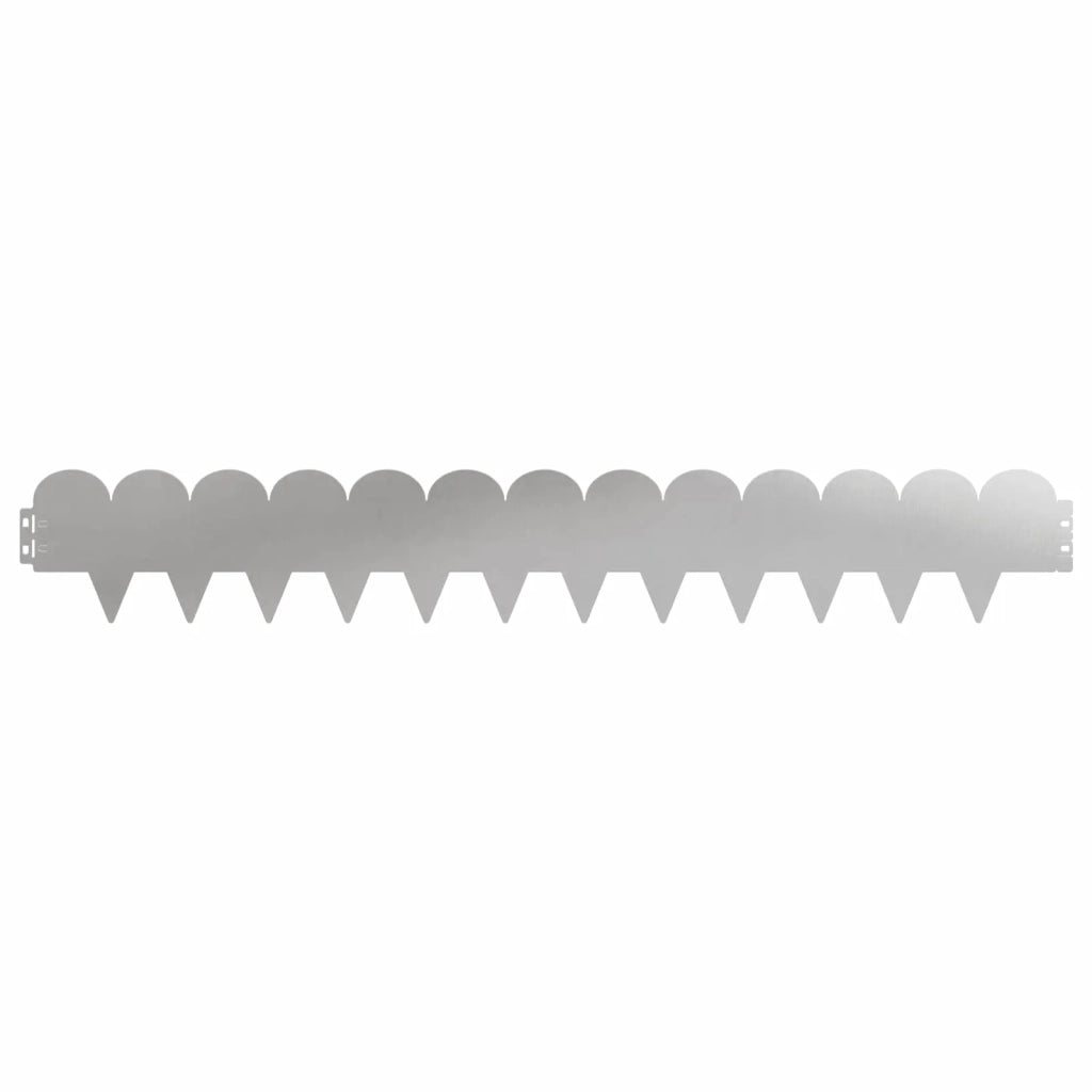 Bordura per Prato 20 pcs 103 x 15 cm Acciaio Argento 8008661