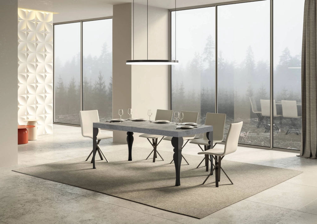 Tavolo Allungabile 200-304x90x77 cm Paxon Cemento Telaio Antracite