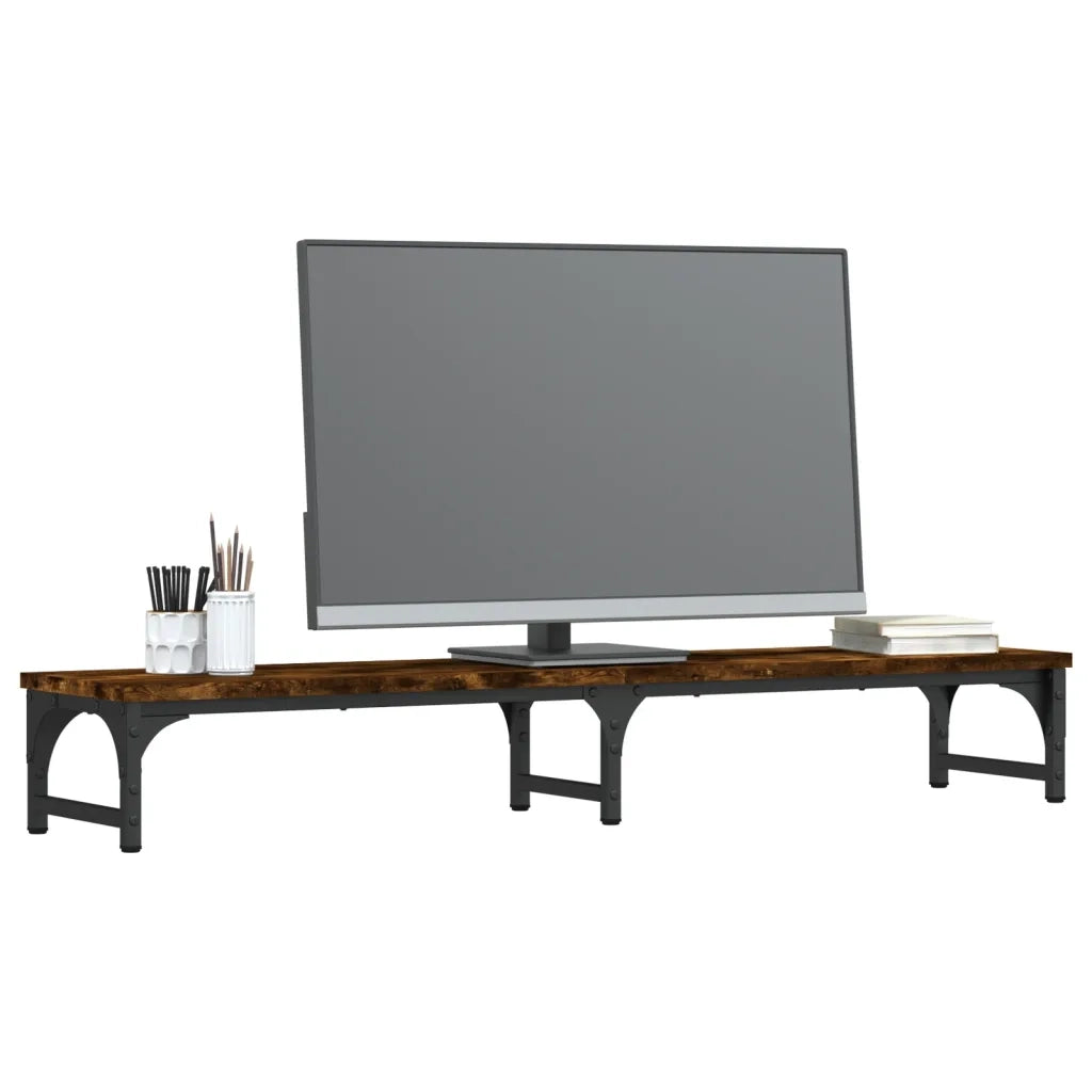 Supporto Monitor Rovere Fumo 105x23x15,5 cm Legno Multistrato 834012