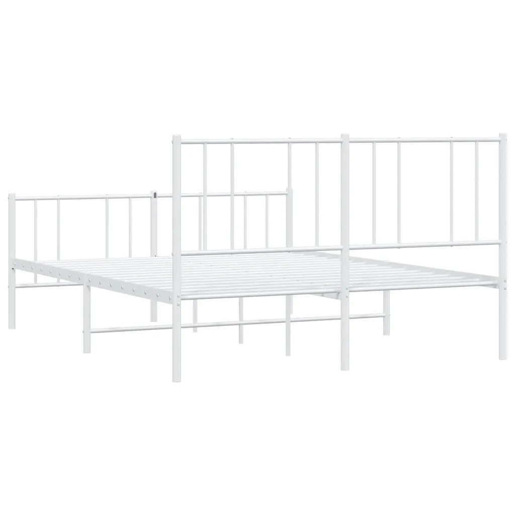 Giroletto con Testiera e Pediera-Struttura Letto Metallo Bianco 120x200 cm 786173