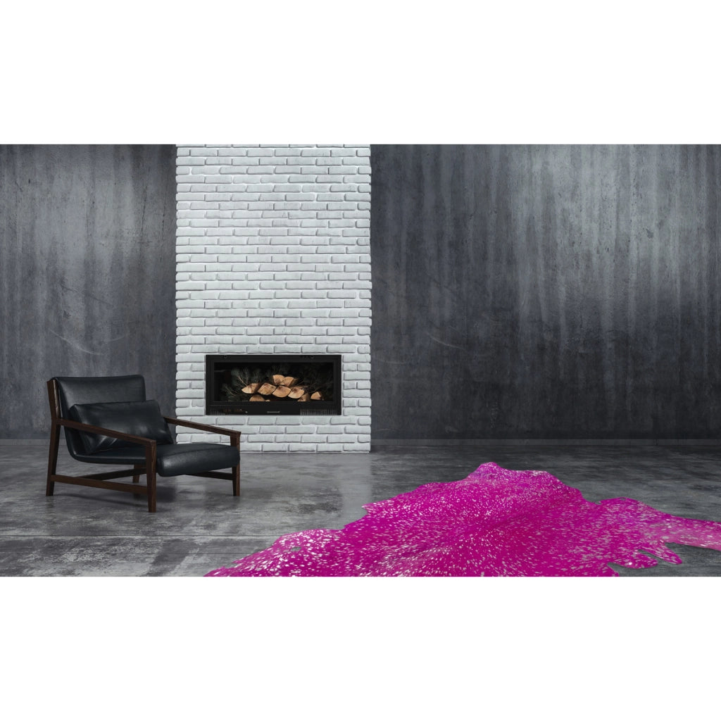 Tappeto in vera pelle bovina Glam 400 viola e argento