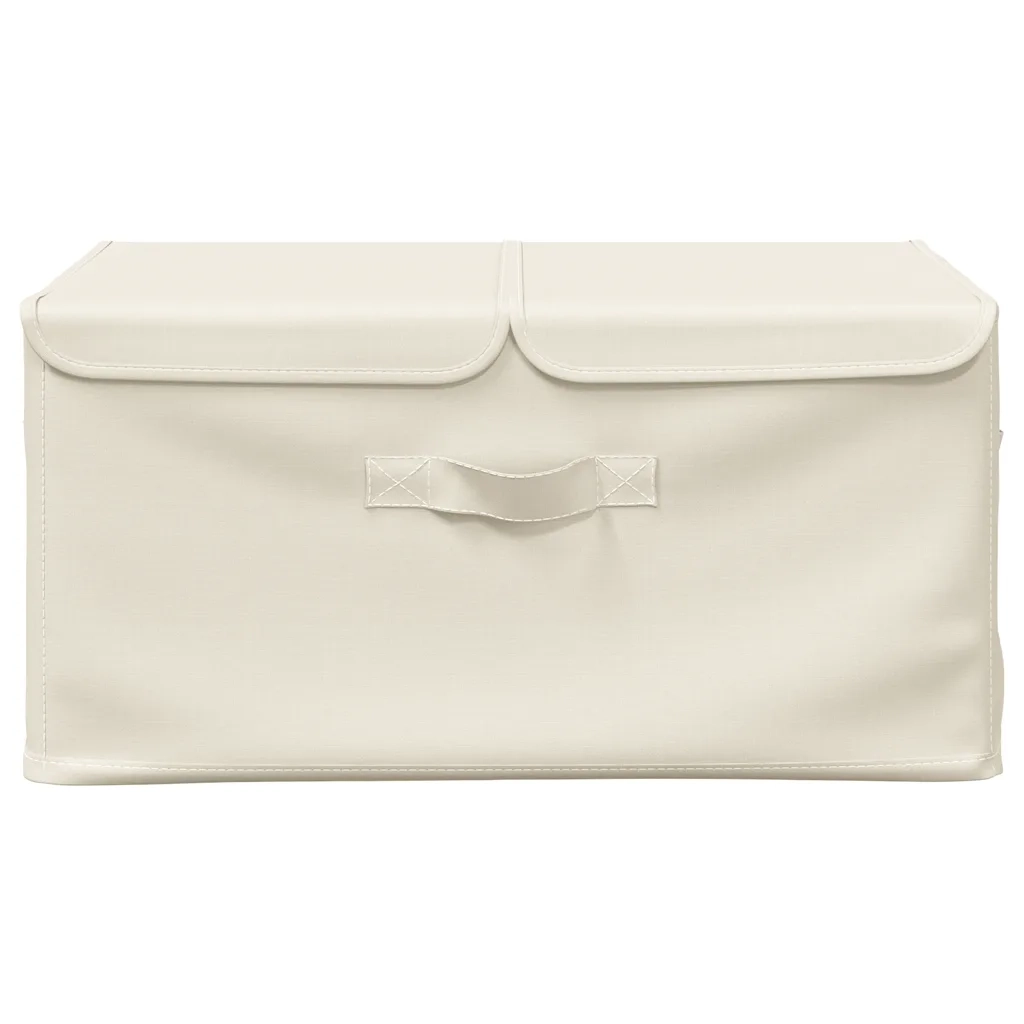 Scatola Portaoggetti in Tessuto 50x30x25 cm Crema CFW1872423