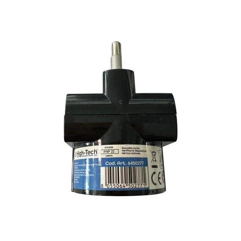HIGH-TECH ADATTATORE SCHUKO TRIPLO NERO SPINA S17 16A 2P+T /2 PRESA BIPASSO P17/11 10/16A 2P+T/ 1 PRESA P30 2P+T