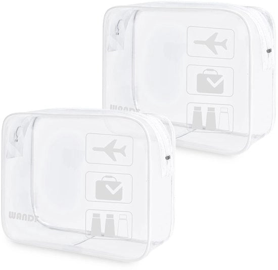Set di trasporti liquidi, contenitori per liquidi, set di trucchi trasparenti, accessorio di viaggio, set di contenitori per liquidi trasparenti (2-pack bianco)