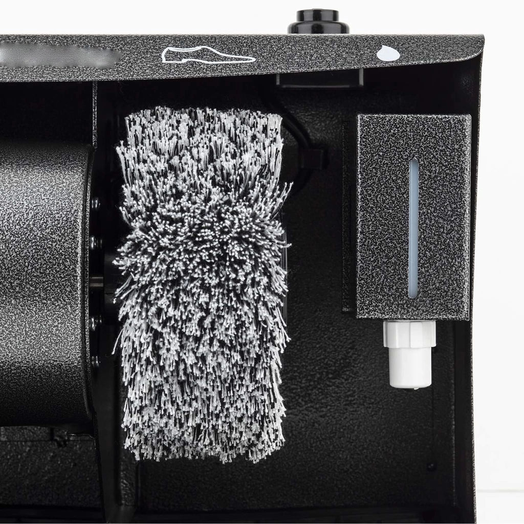 Lucidascarpe Elettrico 2-in-1 - Pulisce e Lucida Scarpe di Pelle, 120W, con 3 Spazzole e Dispenser di Lucido Ricaricabile, Ideale per Hotel e B&B, Adatto a Tutti i Tipi di Pelle