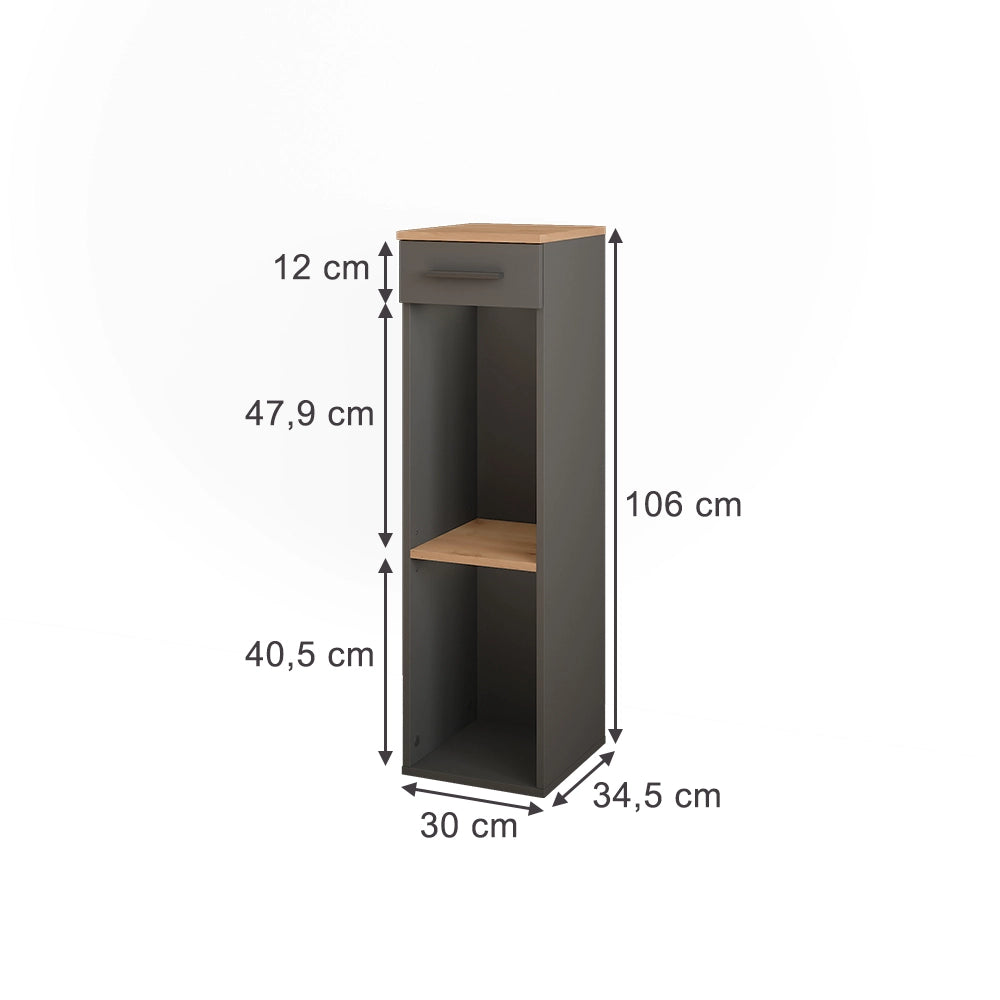 Vicco Portabottiglie Quercia dorata/antracite 30 x 106 cm