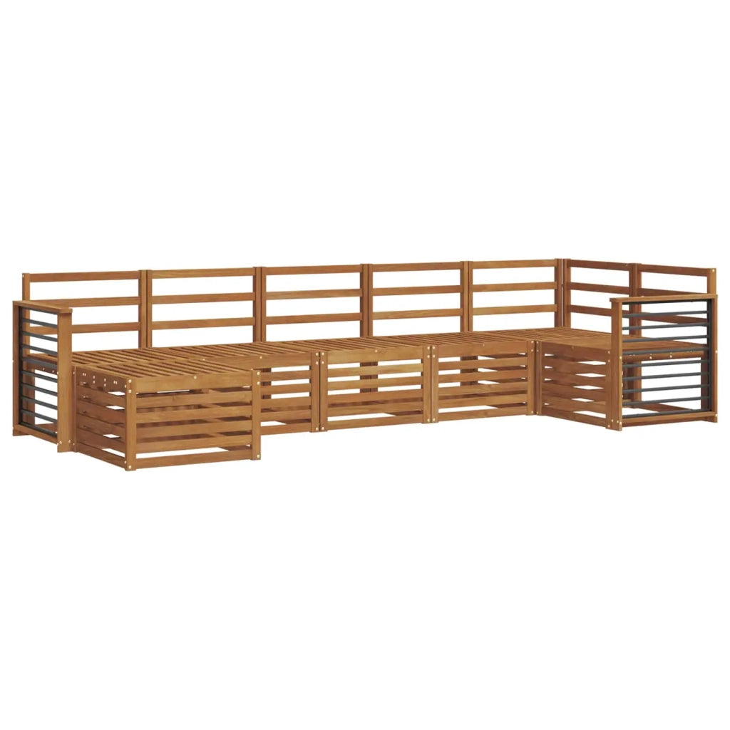 Set divani 7 pcs Naturale Legno di Acacia Massello