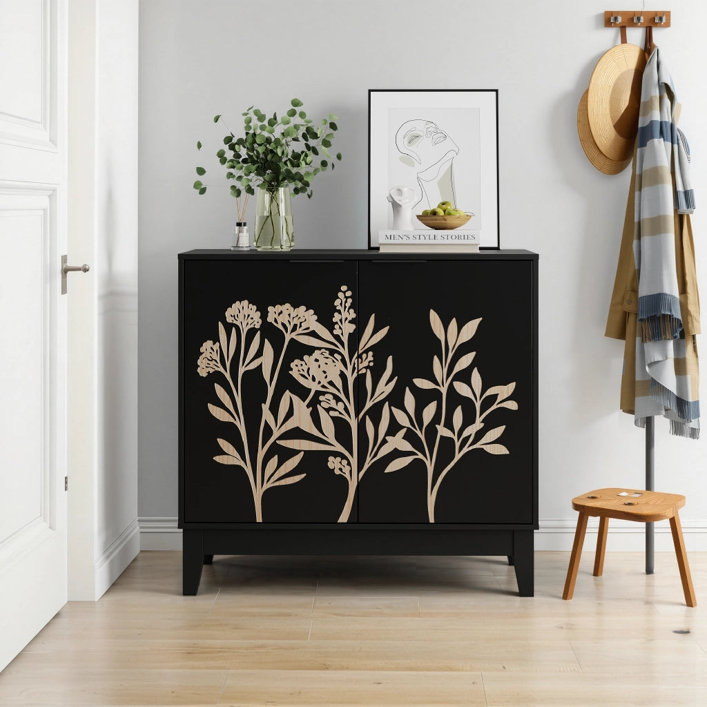 SIDEBOARD a 2 ante 93,5×46,0×19,0 cm MDF Nero