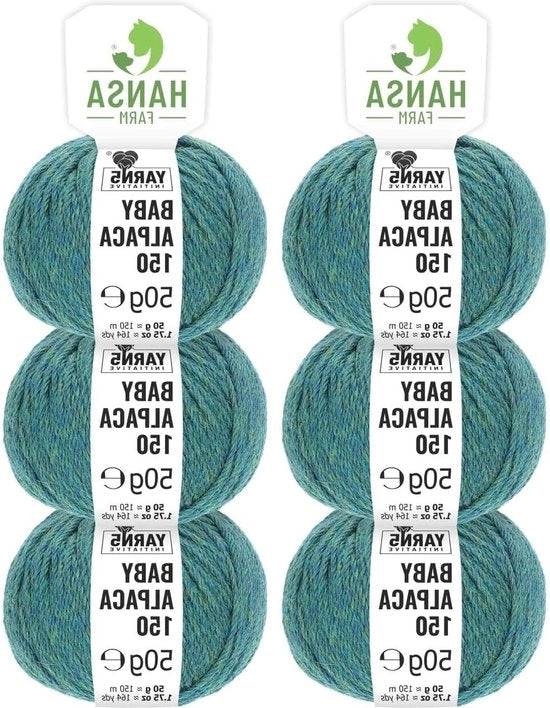 Set di Lana di Alpaca in 50+ Colori - Senza Scalfittura - 300g (6 x 50g) - Lana di Alpaca morbida per Maglia e Crochet - 6 Dimensioni di Lana