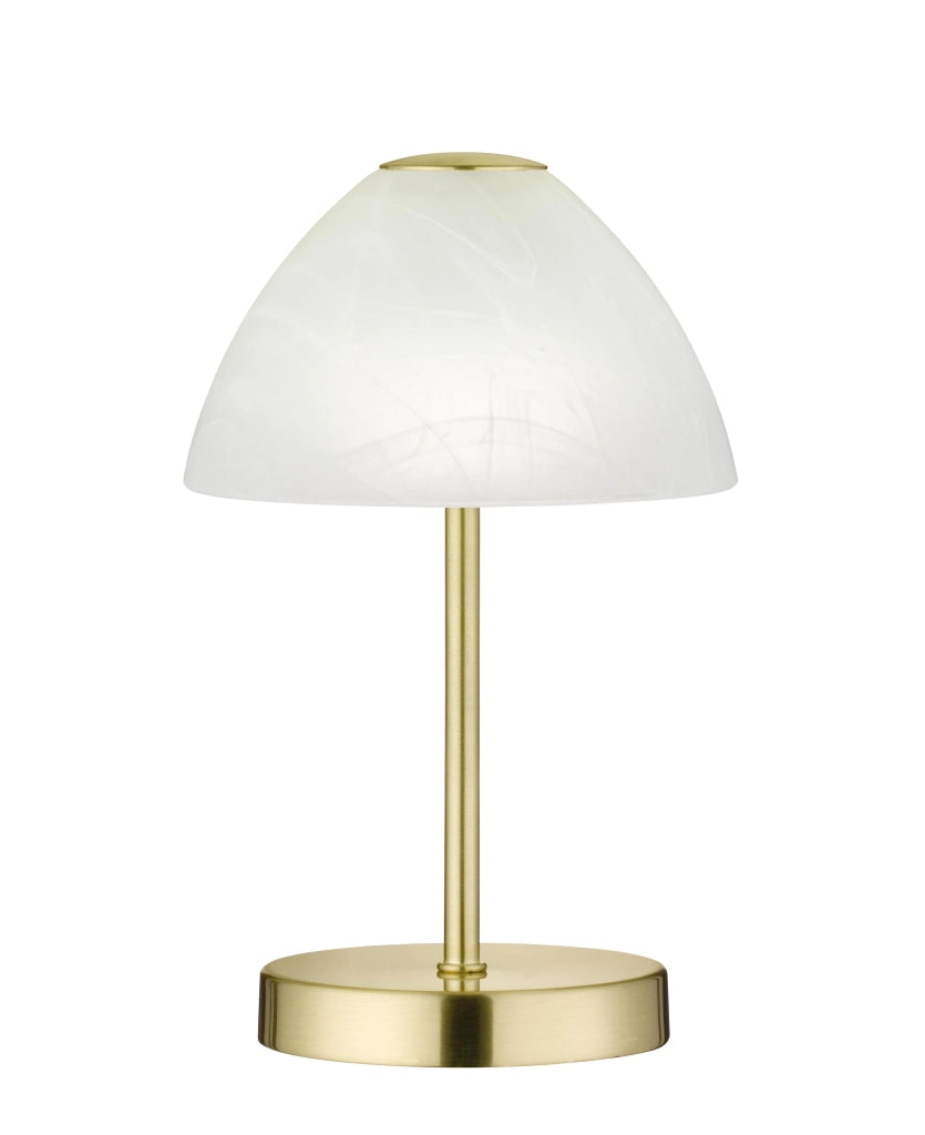 Lampada tavolo da Interno a LED in Metallo Ottone Satinato