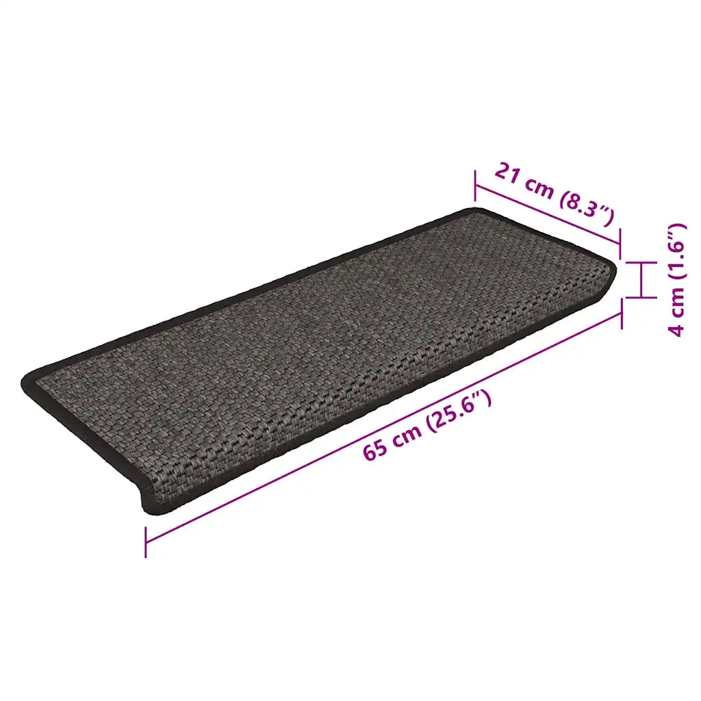 Tappeti Autoadesivi Scale Aspetto Sisal 15pz 65x21x4 Antracite