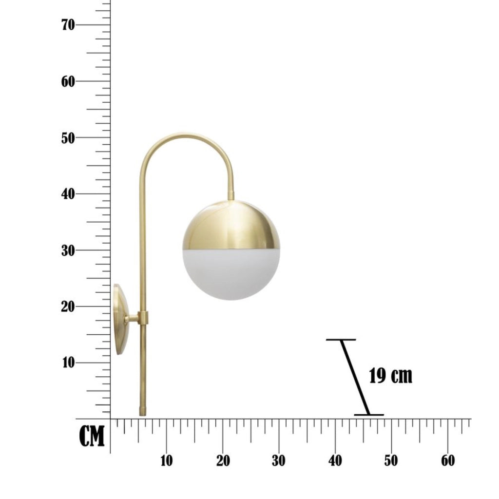 Lampada a Parete VKH51, Oro, Metallo, 19x31x51 cm