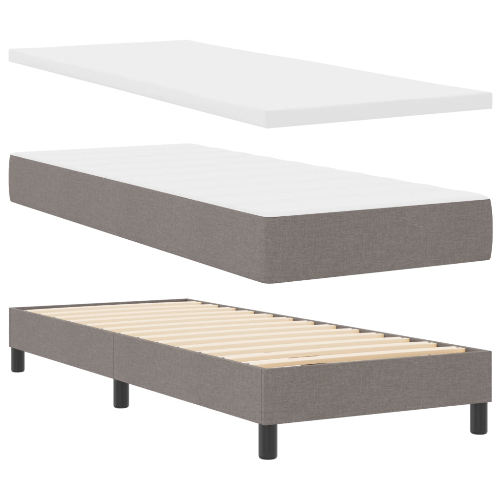 Letto con Box Spring e Materasso Grigio 80x200 cm Tessuto