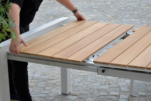 Tavolo Allungabile da Giardino 180/240x100xh76 cm in Alluminio Idaho Plus Bianco