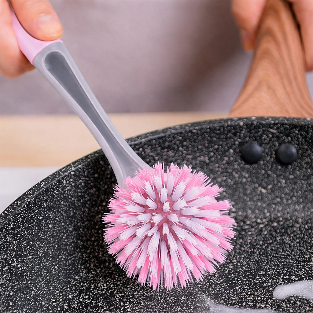 Spazzola Cucina Rosa Doppia Testa 2 Lati Lavapiatti Multiuso 73440