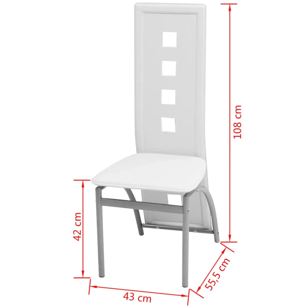 Sedie da Pranzo 4 pz Bianche in Similpelle cod mxl 31526