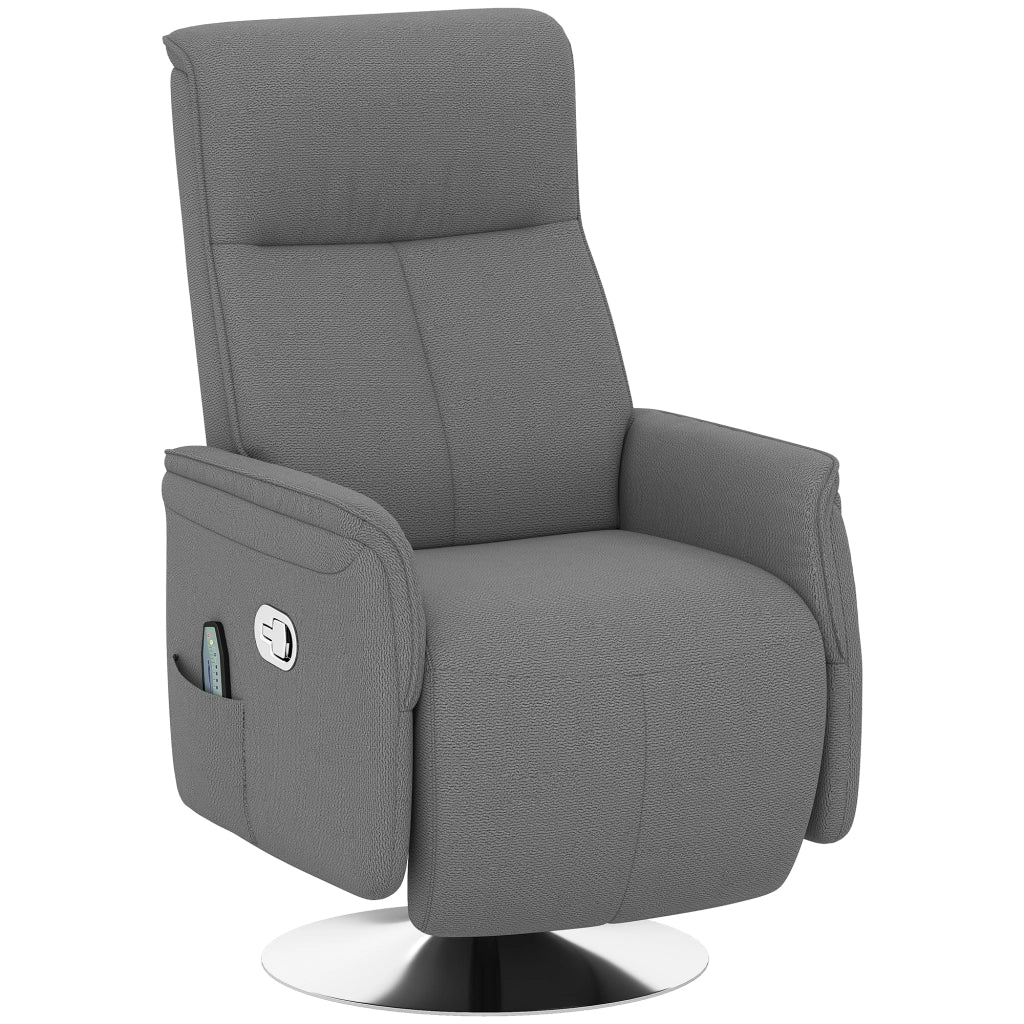 Poltrona relax massaggiante reclinabile girevole ¨C zephmum ¨C grigio 68,5x77x117 cm