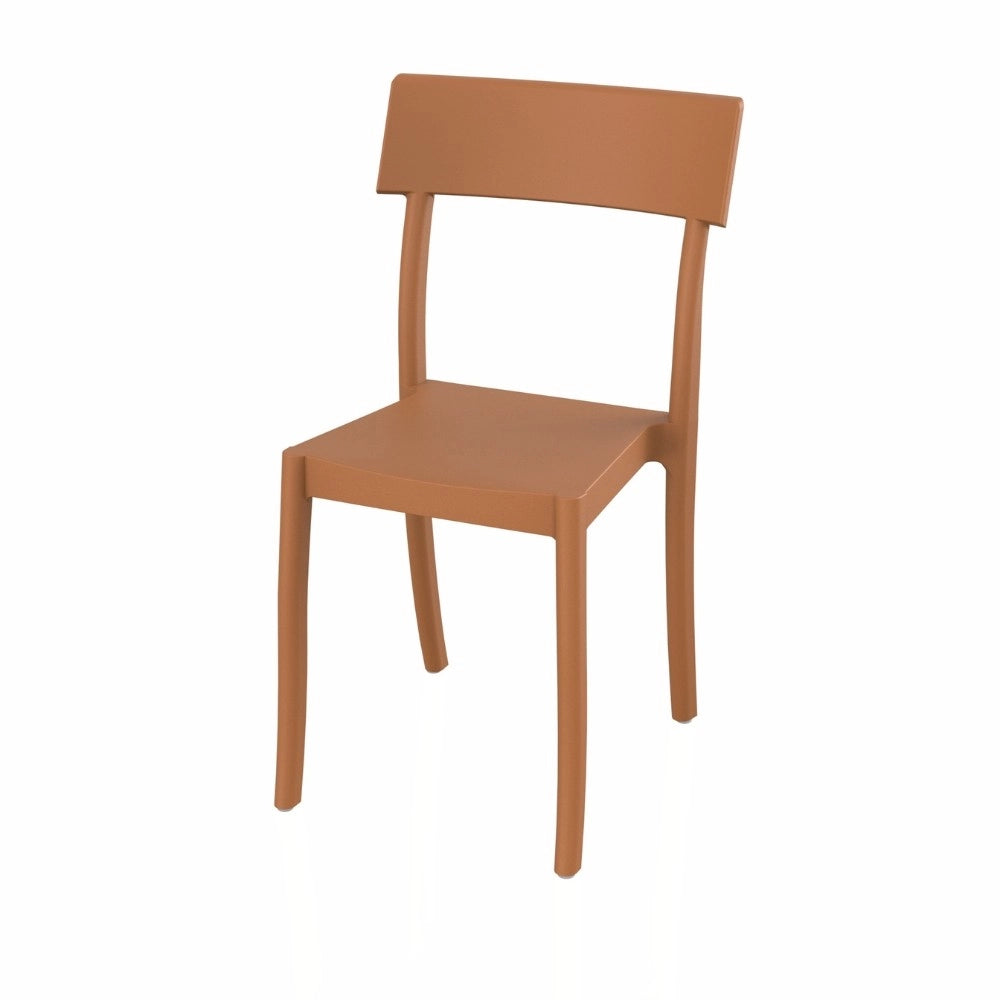 Sedia Milly in polipropilene rinforzata con fibra di vetro colore terracotta