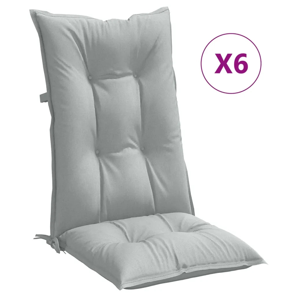 Cuscini Sedia Schiena Alta 6 Grigio MÃ©lange 120x50x7 Tessuto