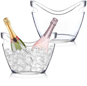 Set di due emmer per bevande 4 litri - Transparente plastica - Drappello per champagne - Emmer per bevande - Adatto per feste - 2 pezzi
