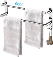 Maniglia da asciugamano retrattile 45-75 cm - acciaio inossidabile - senza foratura - bagno e cucina