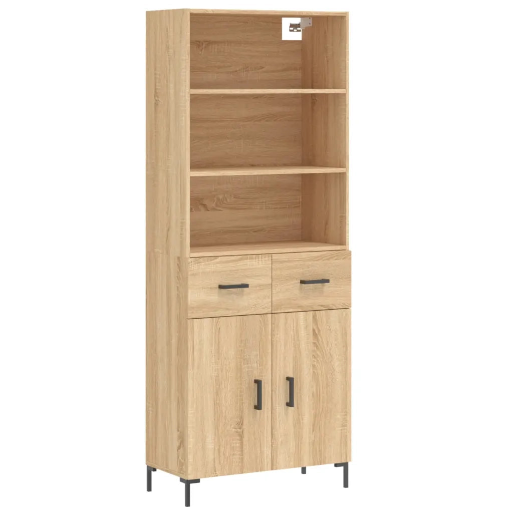 Credenza-Buffet-Armadio da cucina Rovere Sonoma 69,5x34x180 cm in Legno Multistrato 752665