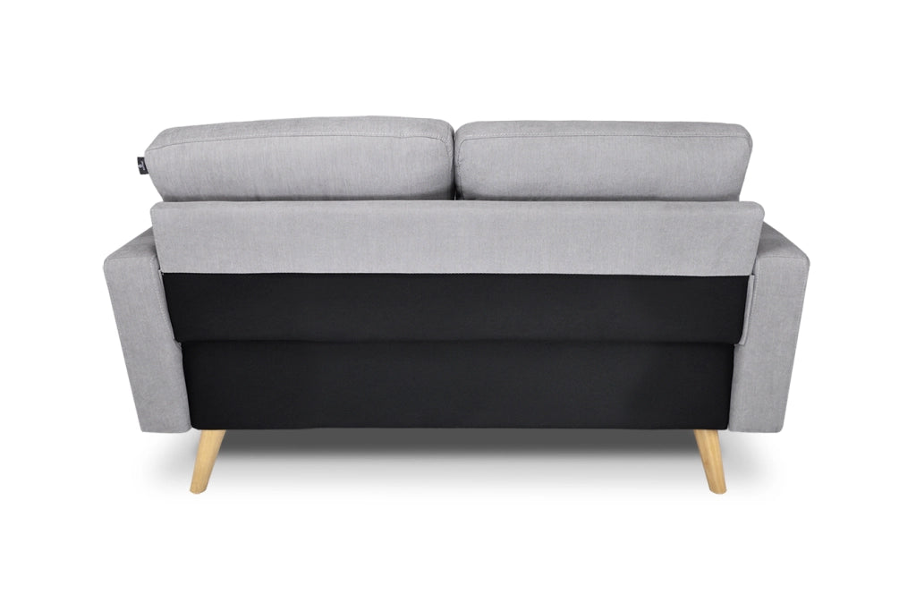 Divano 2 posti in tessuto vellutato grigio piedi in legno - Chloe DI2P-CH01FBC-PL
