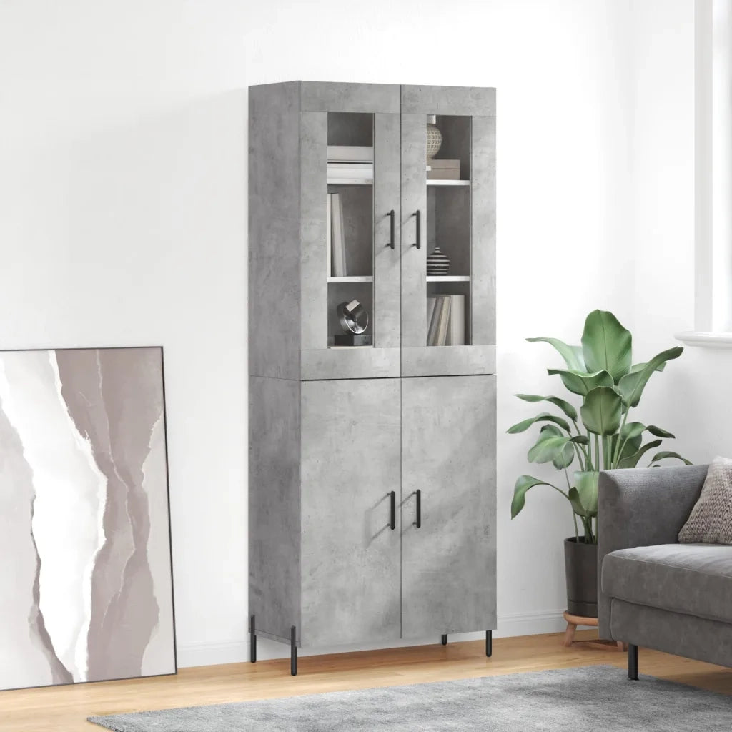 Credenza Grigio Cemento 69,5x34x180 cm in Legno Multistratocod mxl 125456