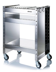 Barbecue a carbone con ruote, Struttura e Griglia in Acciaio Inox, 59 x 40,50 x 82 cm. CLOVER