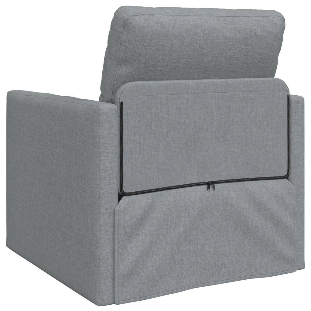 Divano Letto a Terra 2-in-1 Grigio Chiaro 74x77x81 cm Tessuto