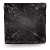 Set 4 Piatti Piani Quadrati 27x27x4 cm in Gres Kaleidos Sirius Neri