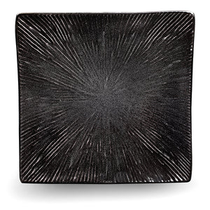 Set 4 Piatti Piani Quadrati 27x27x4 cm in Gres Kaleidos Sirius Neri