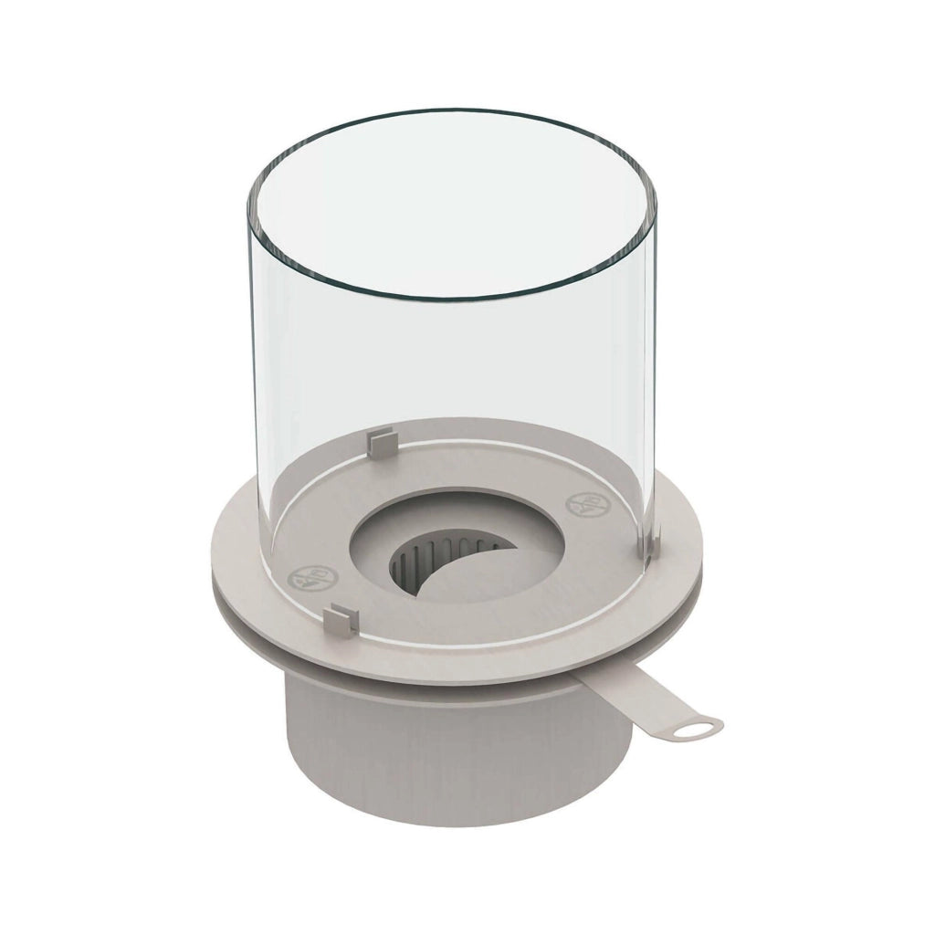Bruciatore Ardore, Fornello, Elemento riscaldante, Inceneritore, Made in Italy, 25x25 h31 cm, Grigio e Trasparente