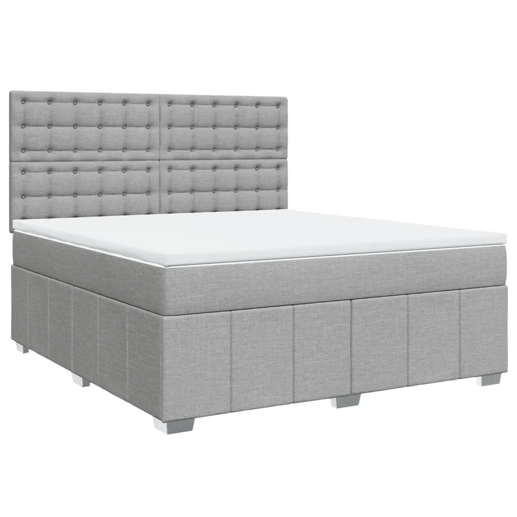 Giroletto a Molle con Materasso Grigio Chiaro180x200 cm Tessuto