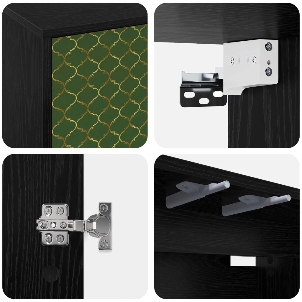Mobile TV da Parete GELEEN 102 x 33 x 40 cm Rovere Nero 8007154