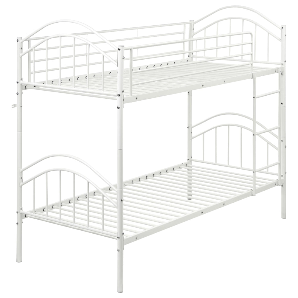 Letto a castello per bambini Camera dei bambini letto alto bianco struttura in ferro 90 x 200 cm