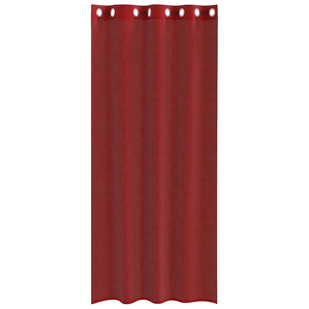 Tende in Voile con Occhielli 2 pz Rosso Vino