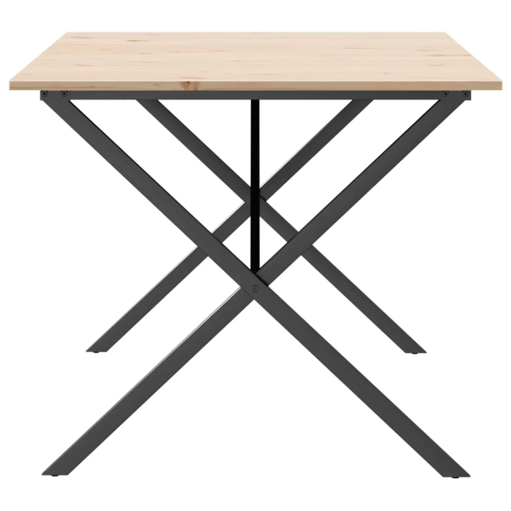 Tavolo da Pranzo Telaio a X 180x90x75 cm Legno Pino e Acciaio