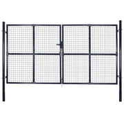 Cancello per Giardino Rete in Acciaio Zincato 289x150 cm Grigio cod mxl 46043