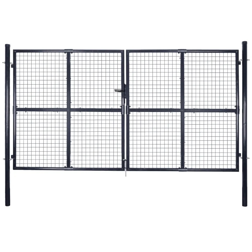 Cancello per Giardino Rete in Acciaio Zincato 289x150 cm Grigio cod mxl 46043