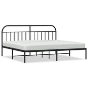 Letto matrimoniale | Letto per adulti | Giroletto con Testiera in Metallo Nero 193x203 cm